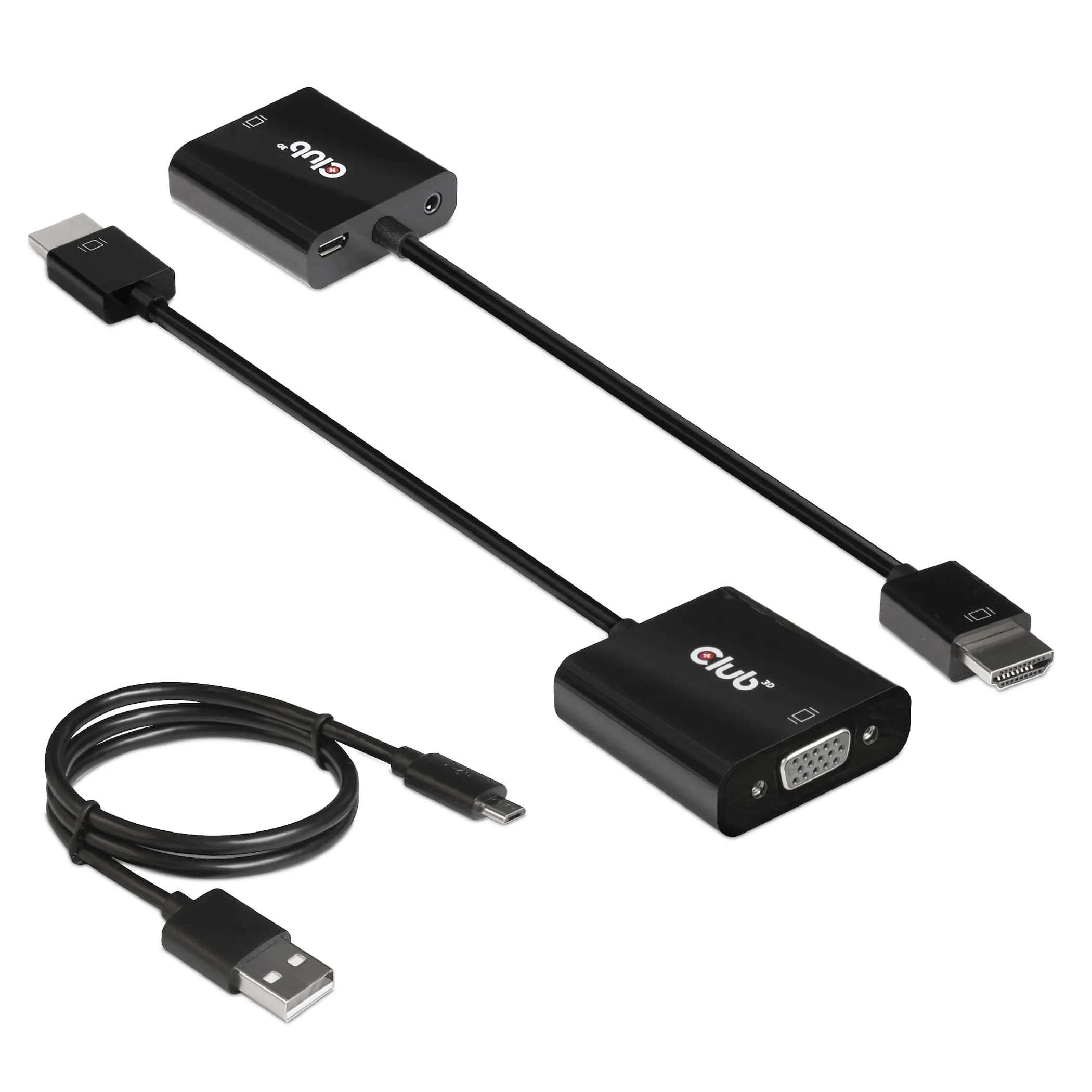 Club 3D HDMI 1.4 - VGA Active, With Audio -sovitin