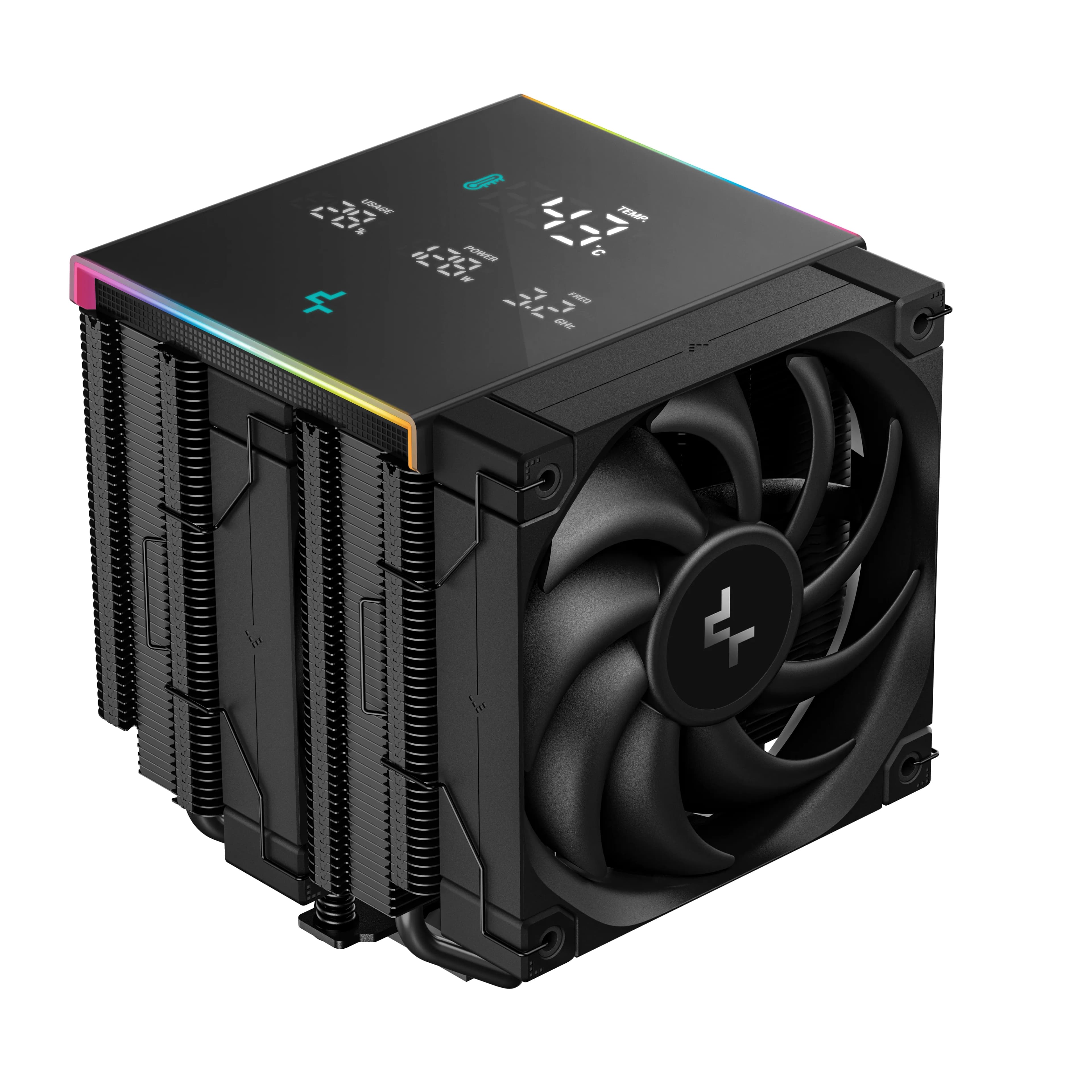 DeepCool AK620 DIGITAL PRO, 2x120 mm ARGB -prosessorijäähdytin, musta