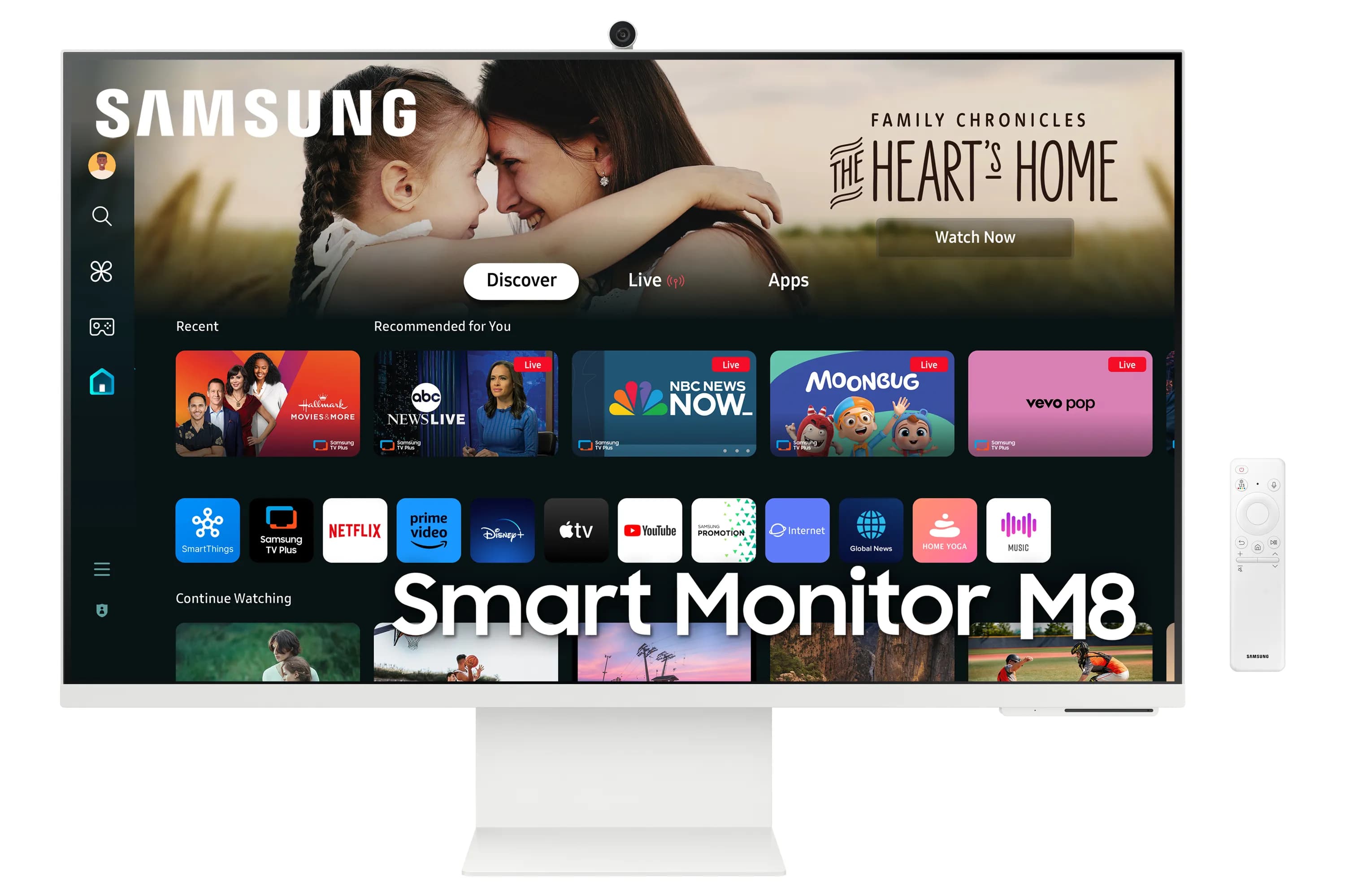 Samsung Smart Monitor M8 M80D 32" 4K UHD, VA -näyttö, USB-C hub