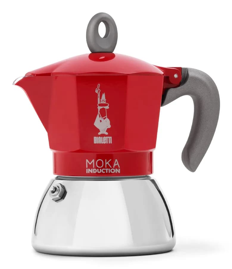 Bialetti Moka Induction -espressokeitin, punainen, 4 kuppia