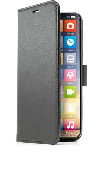 Screenor Smart, iPhone 13 Pro -lompakkokotelo, Musta