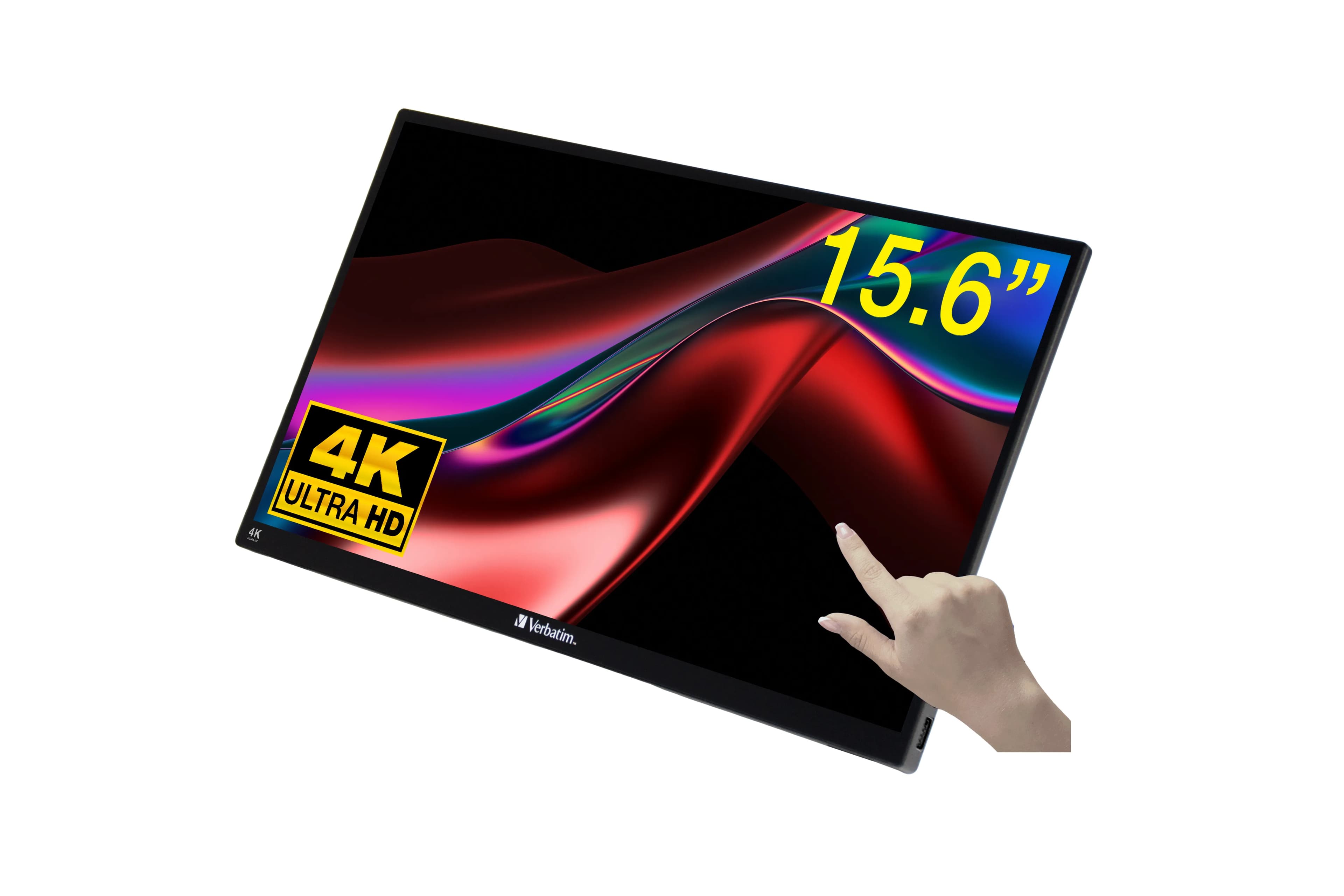 Verbatim PMT-15-4K 15.6" 4K, IPS -kannettava näyttö, kosketusnäyttö, HDR, USB-C hub