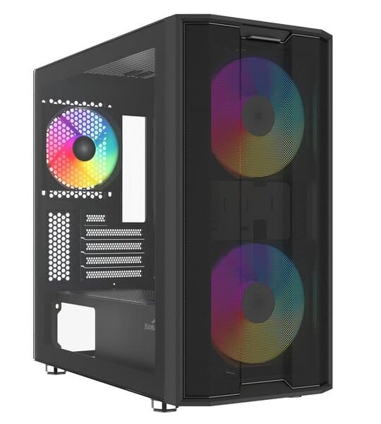 SAMA S30 -micro-ATX-kotelo ikkunalla ja RGB-valaistuksella, musta