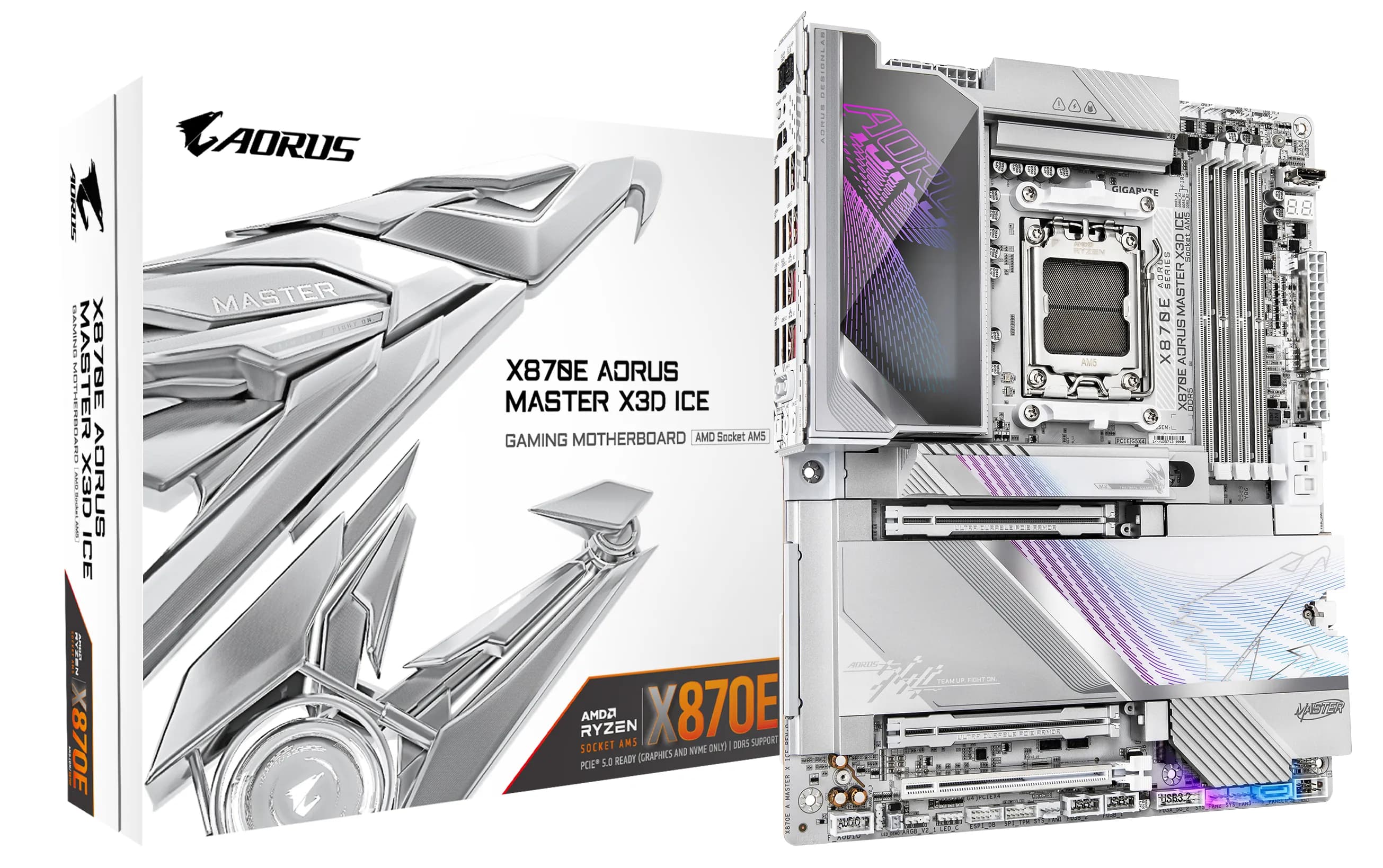 Gigabyte AORUS MASTER X870E X3D ICE WiFi 7 AM5 ATX -emolevy