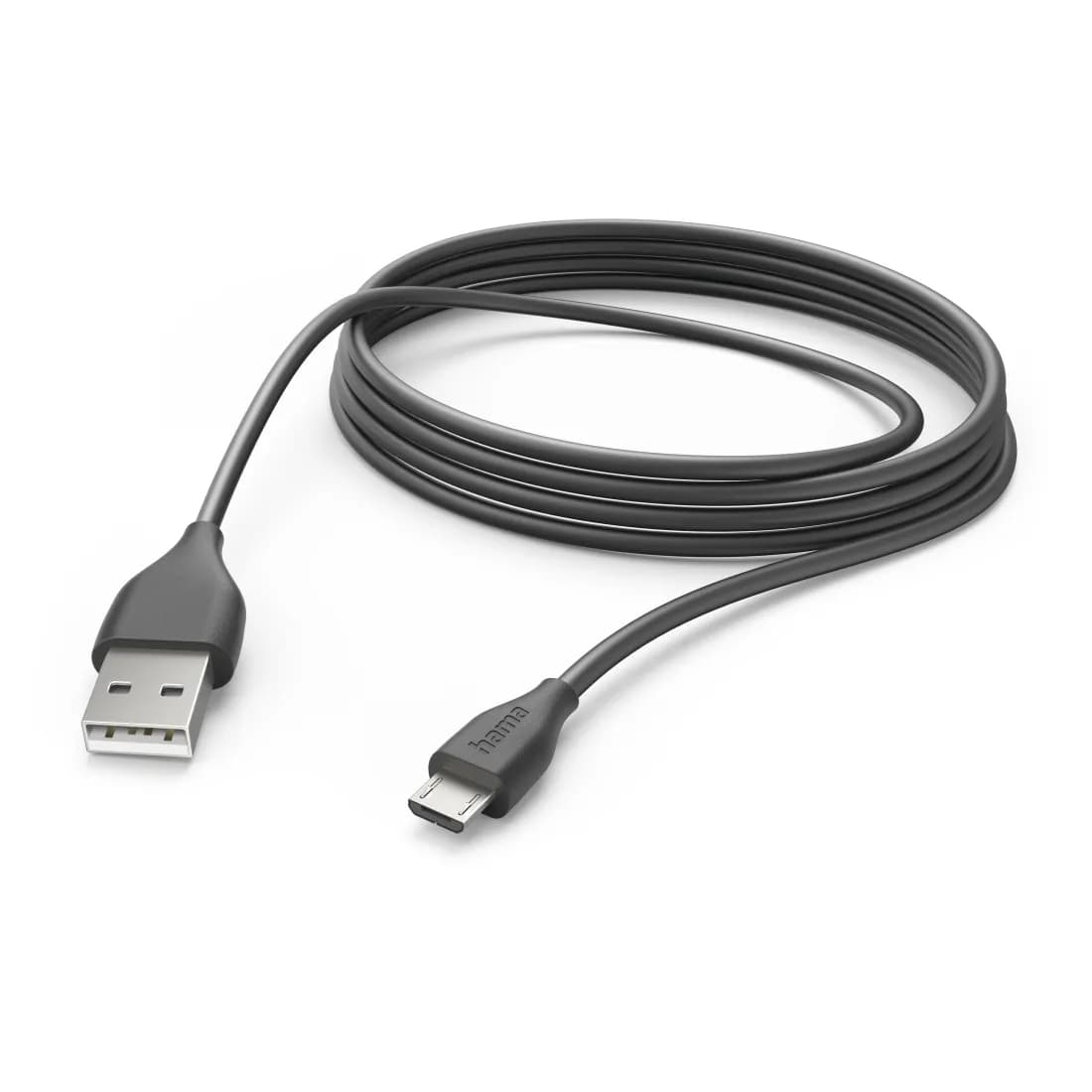 Hama USB-A – Micro USB -kaapeli, 3 m, musta