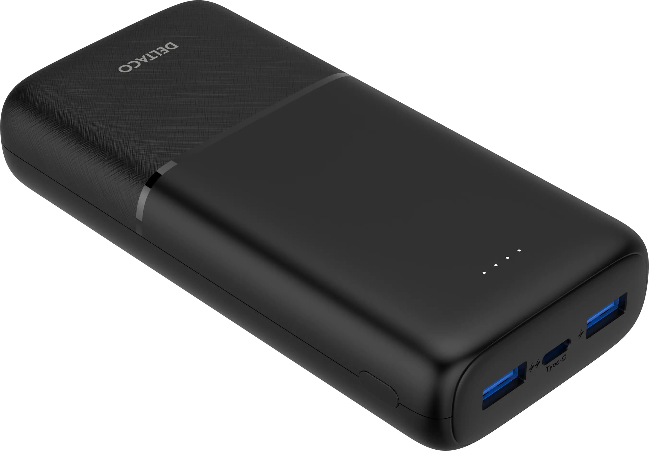 Deltaco 2x USB-W 18W, 1x USB-C PD 20W -varavirtalähde, 20000mAh