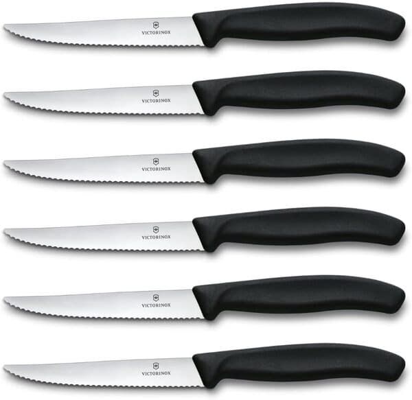 Victorinox Swiss Classic -pihviveitsisetti, 6 osaa, musta