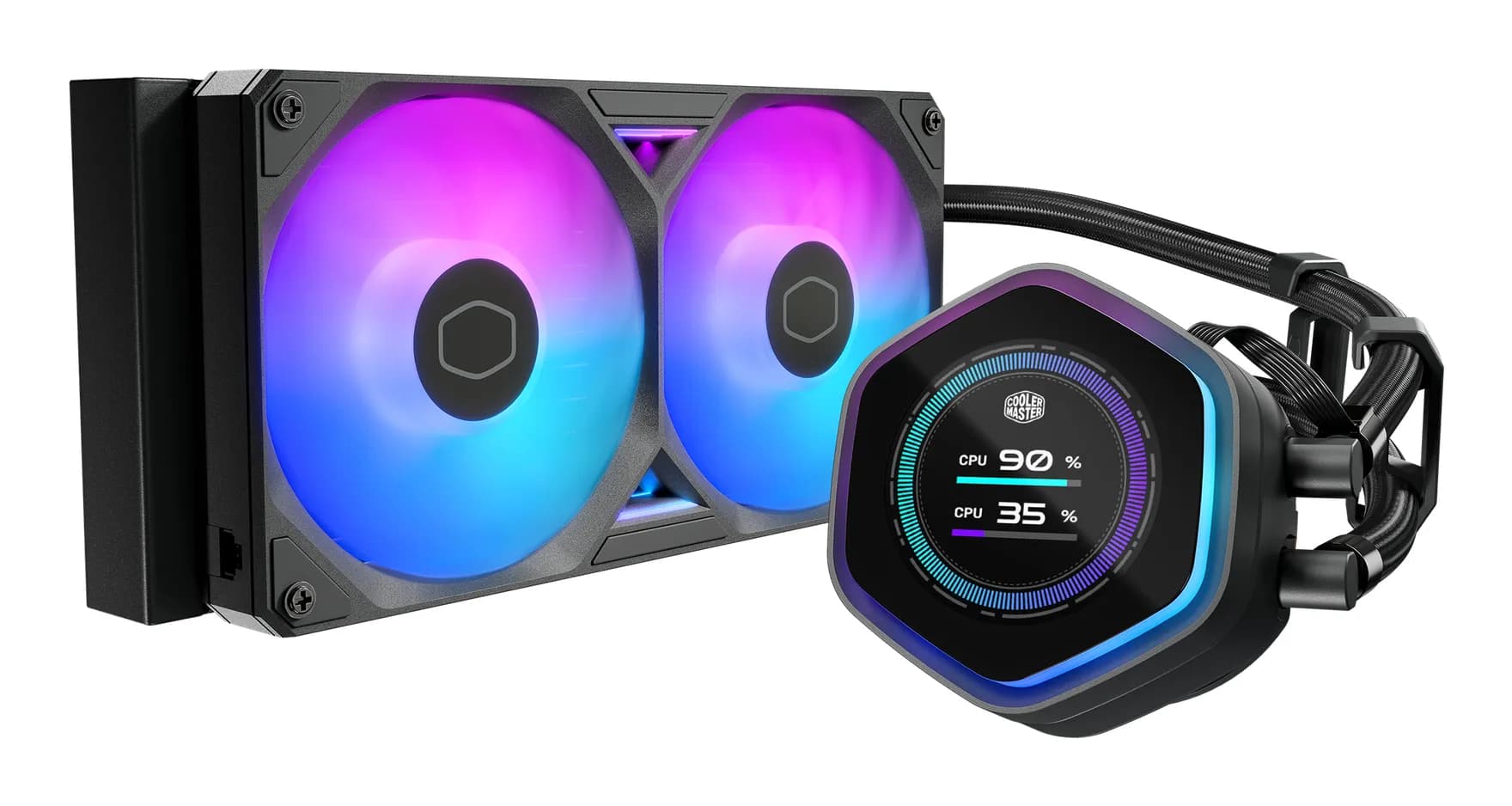Cooler Master MasterLiquid Atmos II LCD 240mm ARGB -nestejäähdytin, musta