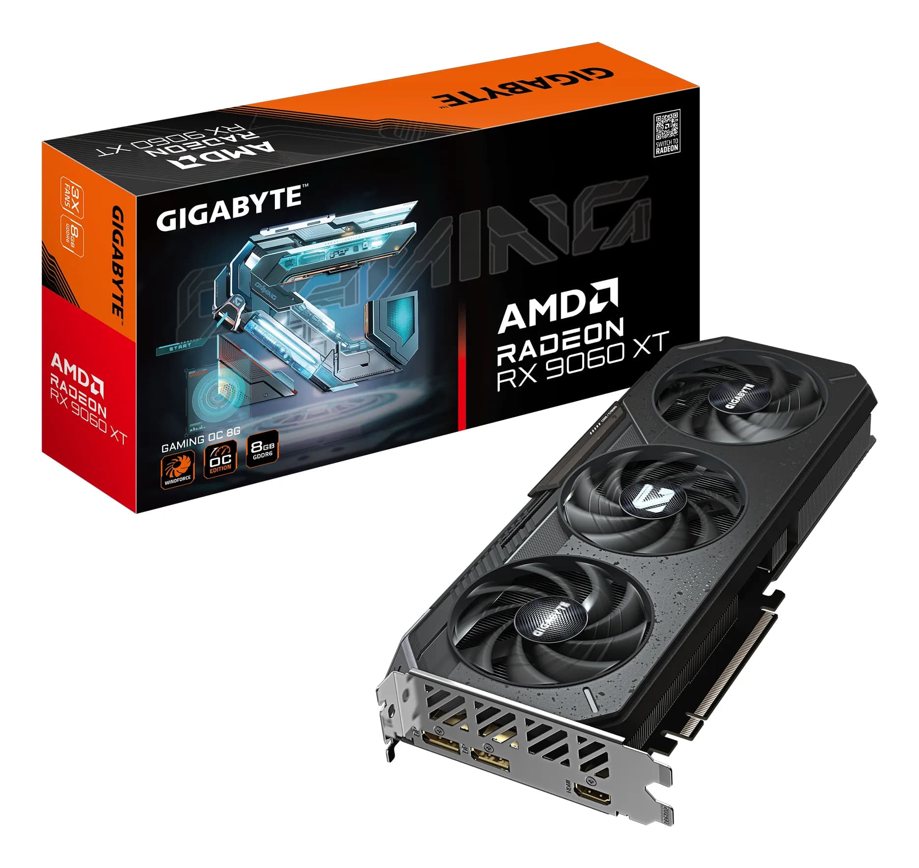 Gigabyte Radeon RX 9060 XT Gaming OC 8 Gt -näytönohjain