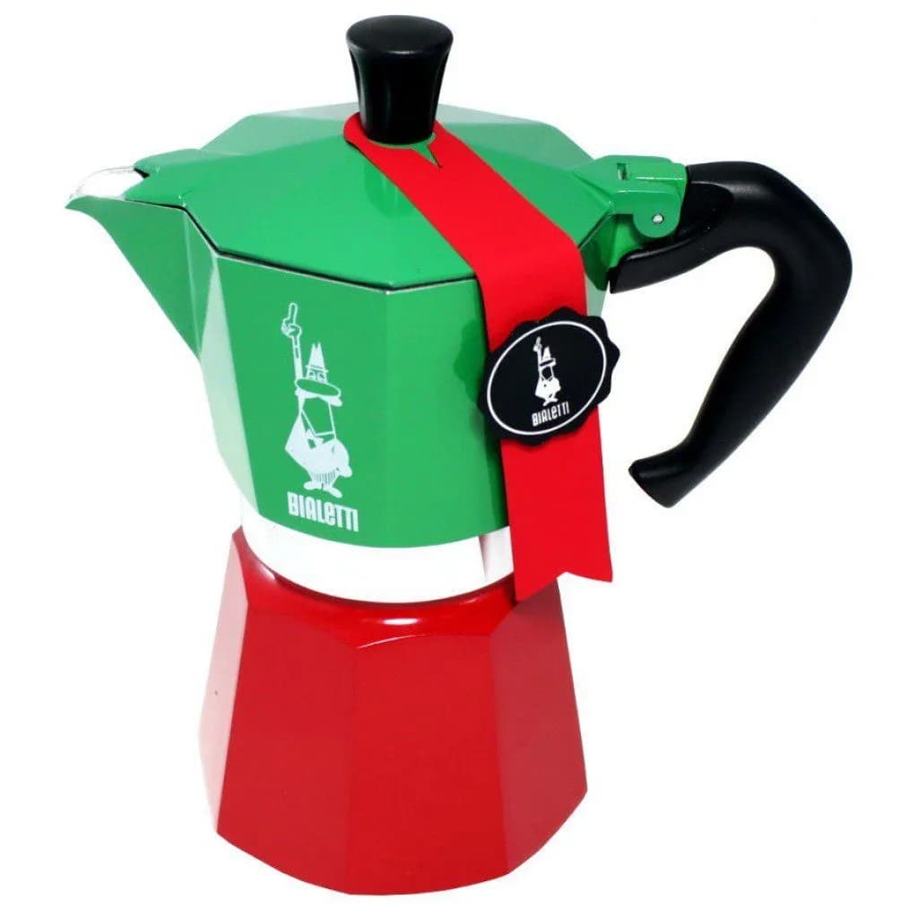 Bialetti Moka Express -mutteripannu, 6 kuppia, alumiini, Tricolore