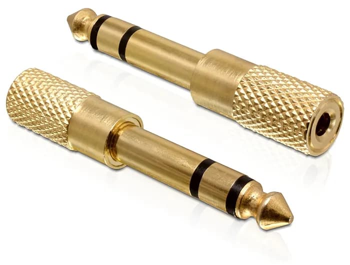 Delock Adapter Stereo plug 6.35 mm > Stereo jack 3.5 mm 3 pin metal