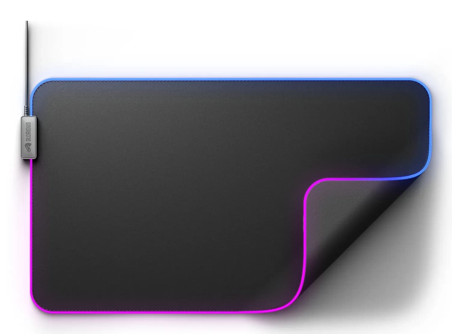 Glorious Mouse Pad 2 GLED XL Extended RGB -pelihiirimatto, 615x355 mm, musta