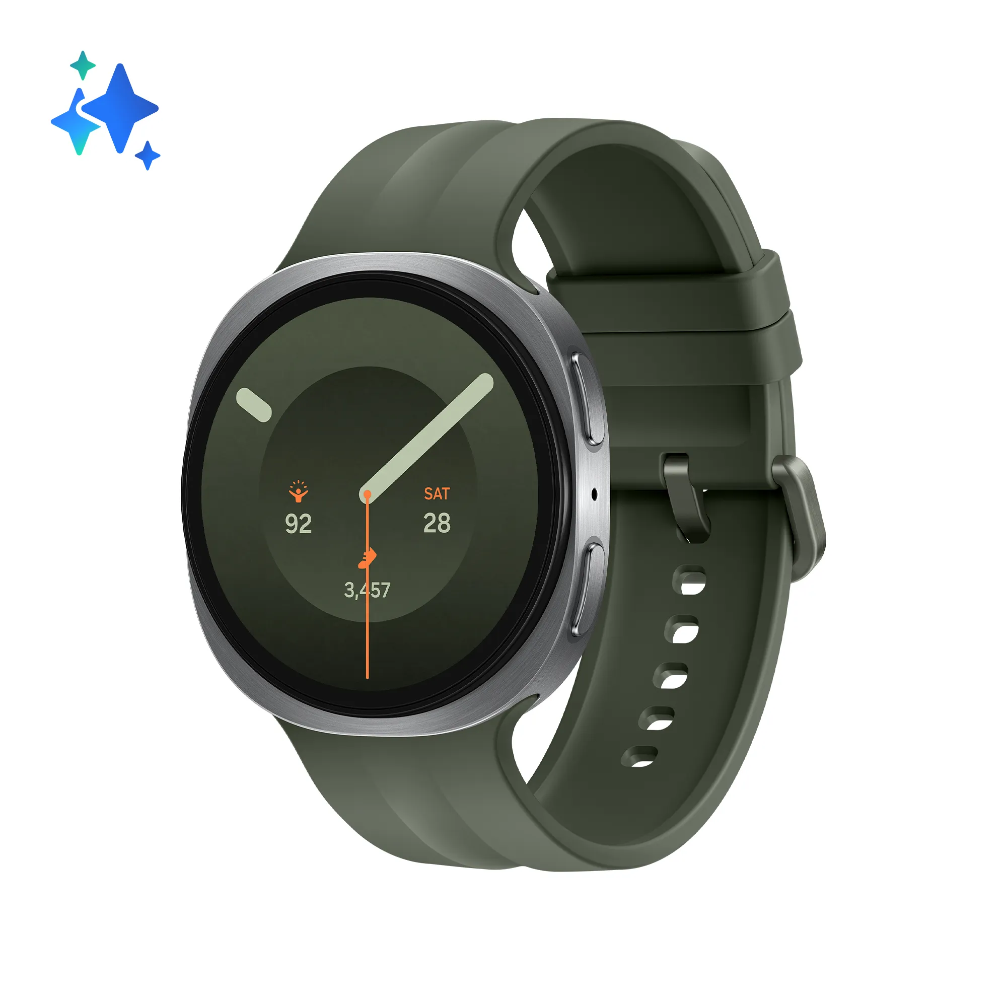 Samsung Galaxy Watch9 44mm -älykello, hopea