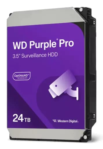 WD Purple Pro 3.5" 24 Tt, 7200 RPM, 512 MB, SATA III -kovalevy (valvontakäyttöön)