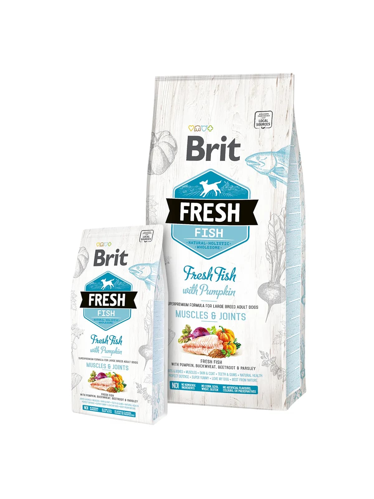 Brit Fresh Fish with Pumpkin Adult Large, Koiran kuivaruoka, Nivelet ja lihakset, 12 kg