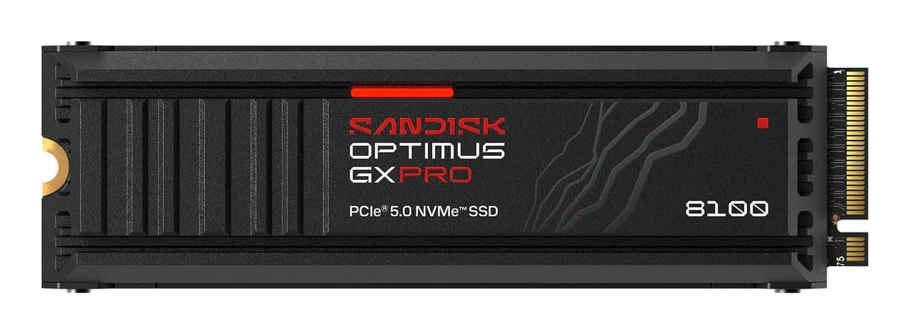 SanDisk Optimus GX PRO 8100 1 TB M.2 2280 PCIe 5.0 NVMe SSD jäähdytyselementillä