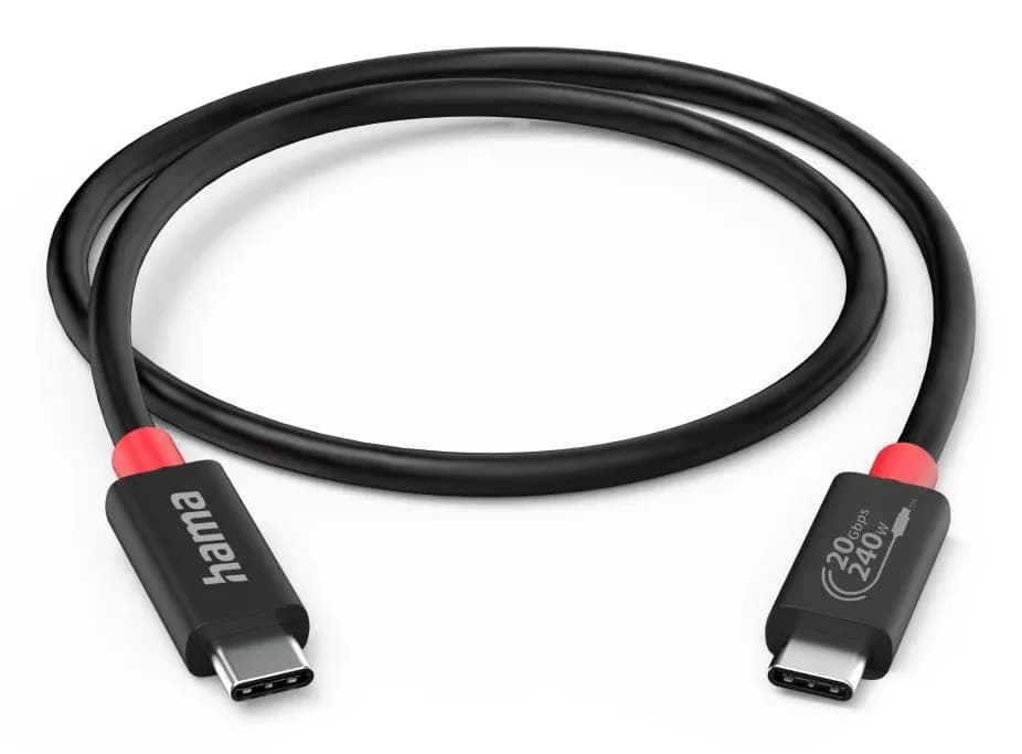 Hama USB-C -kaapeli, 240 W, 2 m, musta