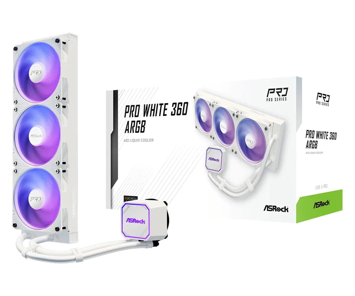 ASRock Pro White 360 ARGB -nestejäähdytin, valkoinen