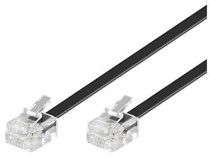 MicroConnect RJ11 2m -puhelinkaapeli, musta
