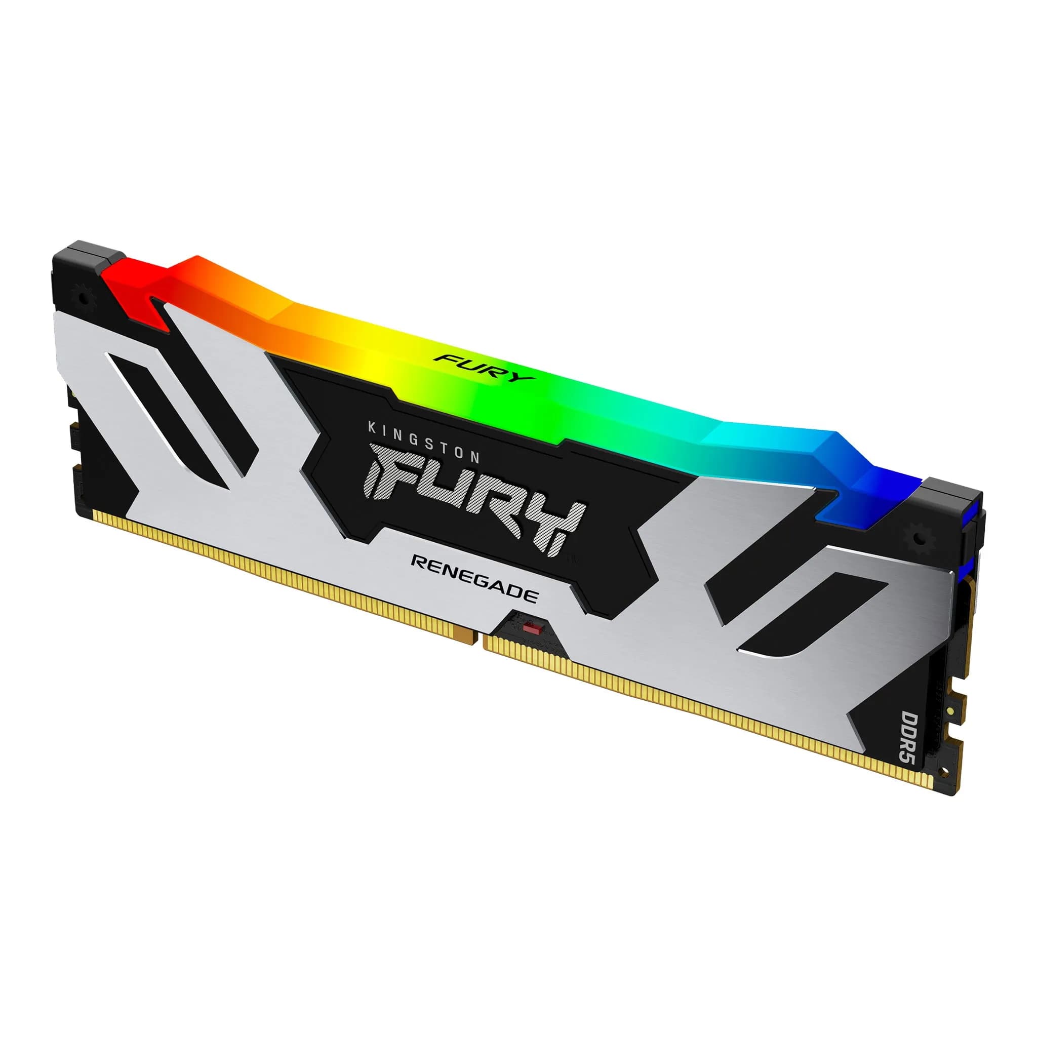 Kingston FURY Renegade RGB 48 Gt (1 x 48 Gt) DDR5 6400 MHz, CL32 -muisti, musta/hopea (XMP)