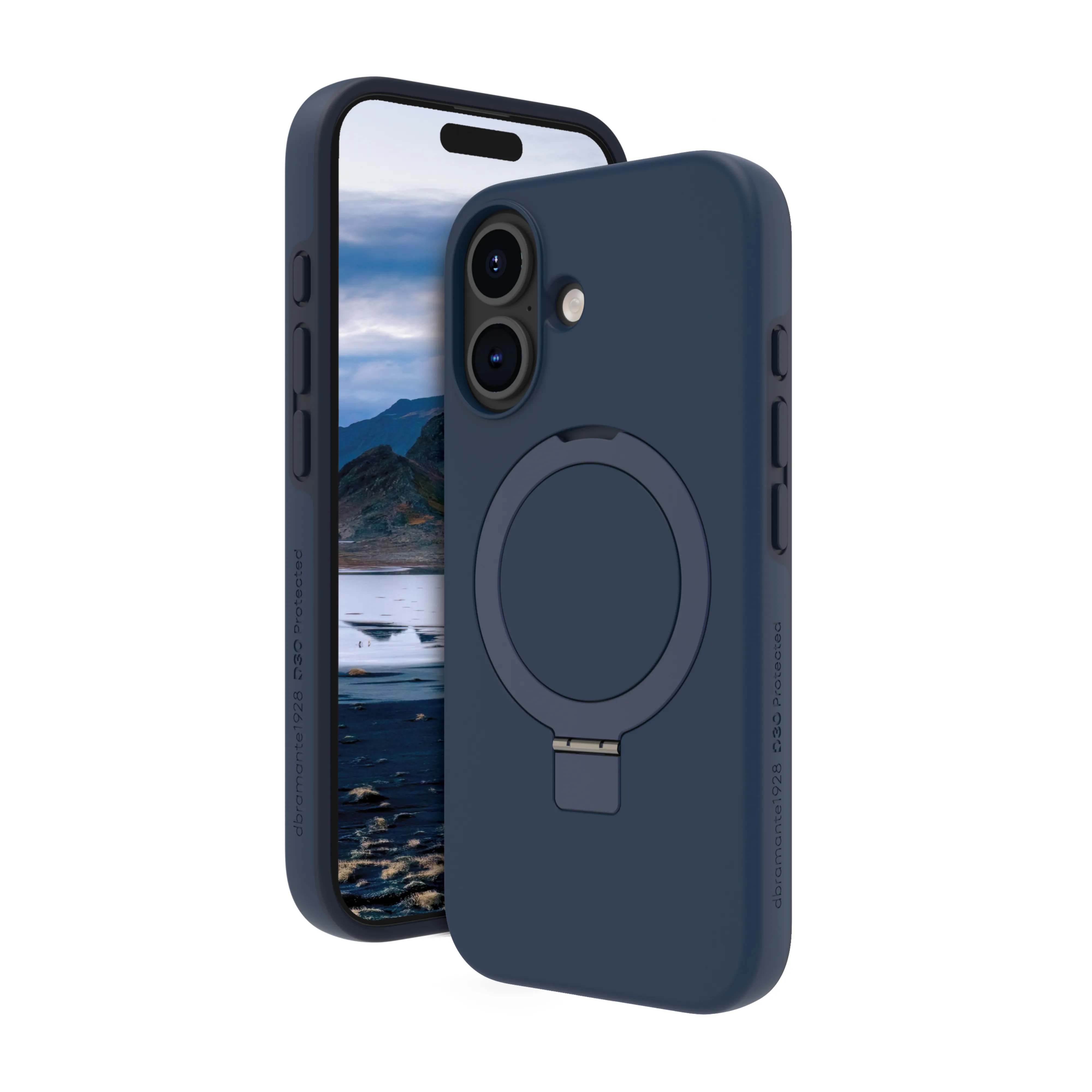 Dbramante1928 Iceland Ultra D3O MagSafe Kickstand, iPhone 16 Plus -suojakuori, Sininen