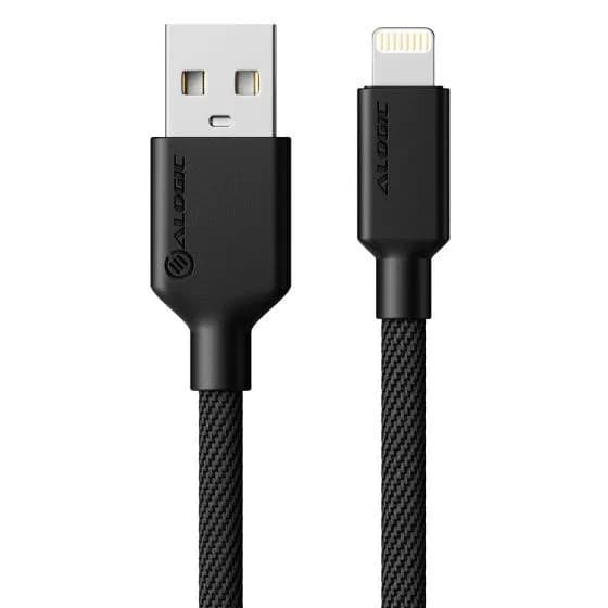 ALOGIC Elements PRO USB-A – Lightning -kaapeli, 1 m, musta