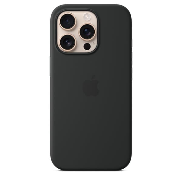 Apple iPhone 16 Pro, MagSafe -silikonikuori, Musta
