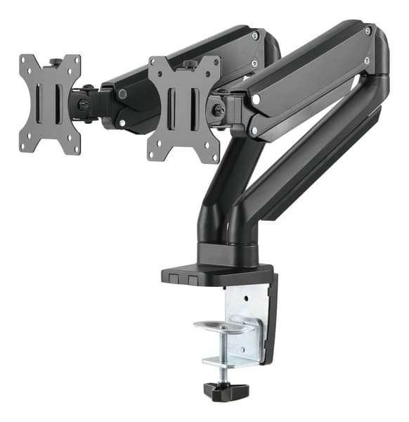 DELTACO ARM-0351 -monitorivarsi kahdelle näytölle 17-32", kaasujousella, 8 kg, musta