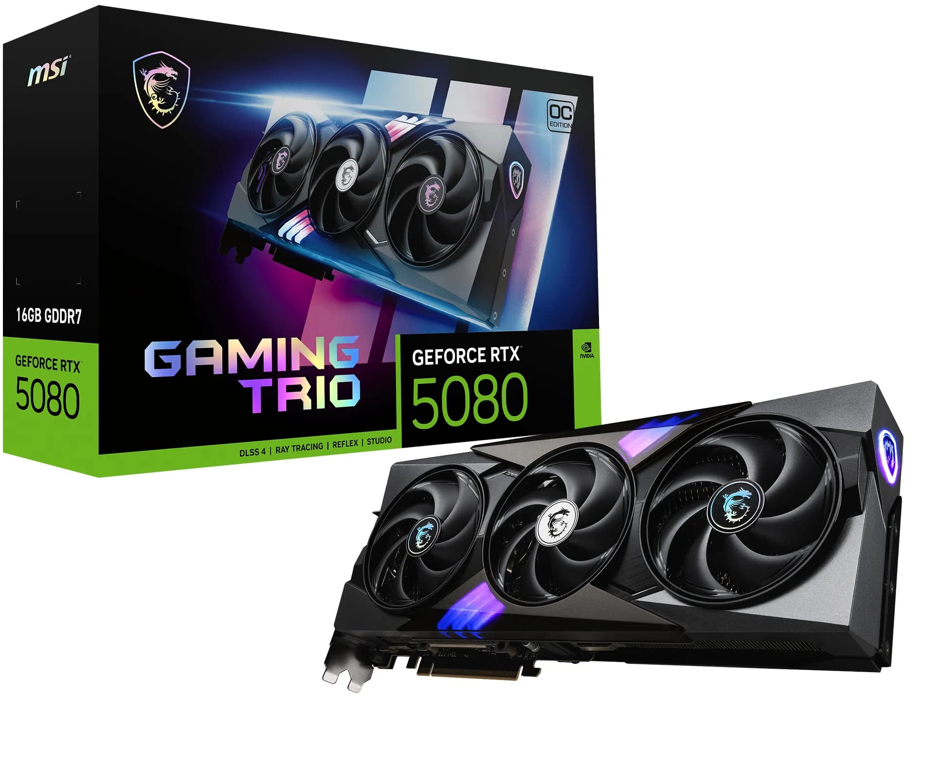 MSI GeForce RTX 5080 Gaming Trio 16 Gt OC -näytönohjain