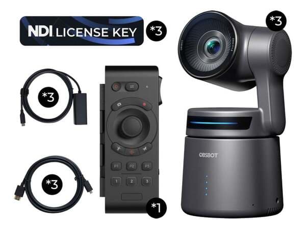 OBSBOT Tail Air Multicam Combo 4K UHD, AI-seuranta -ptz-konferenssikamera, musta