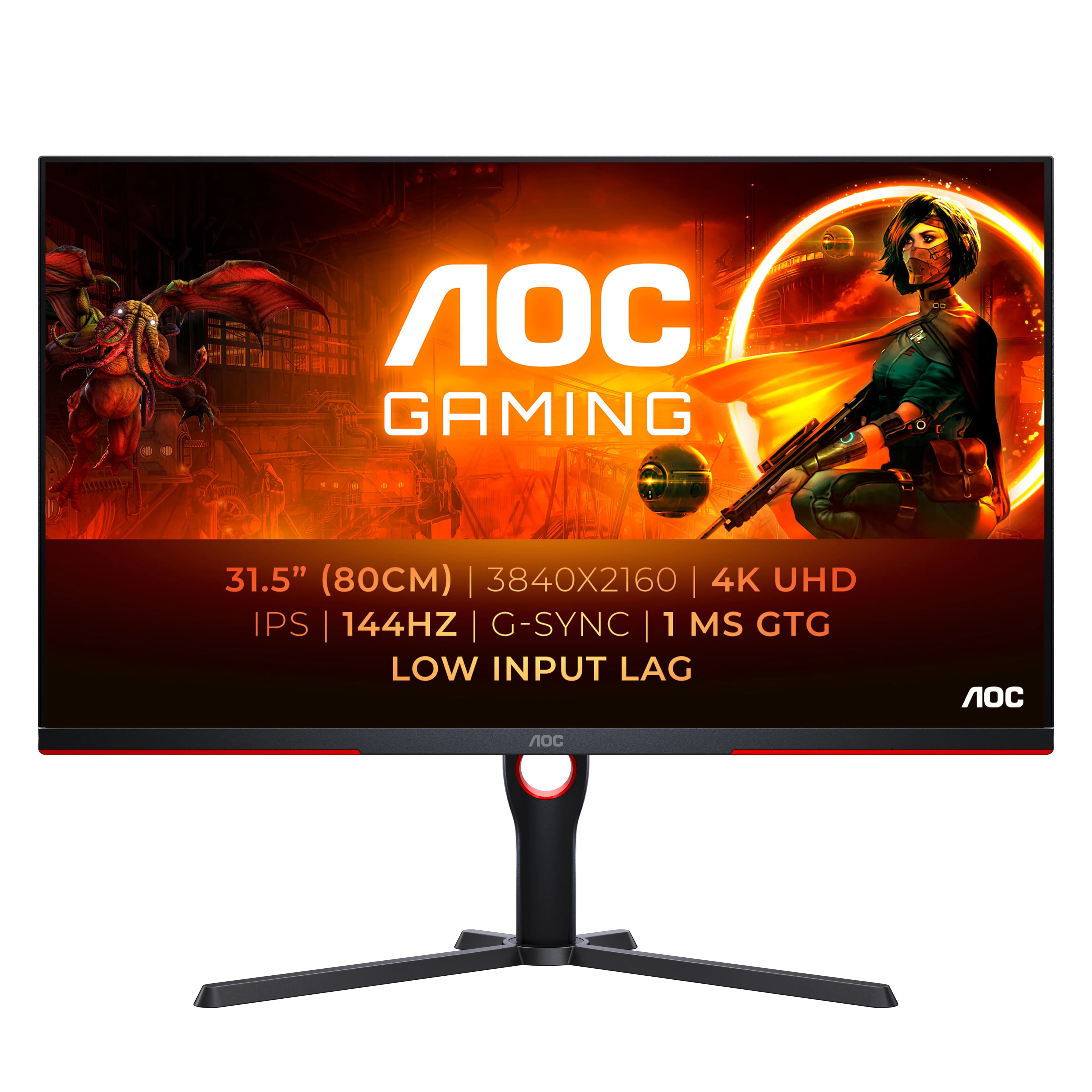 AOC U32G3X/BK 31.5" 4K UHD, IPS -pelinäyttö