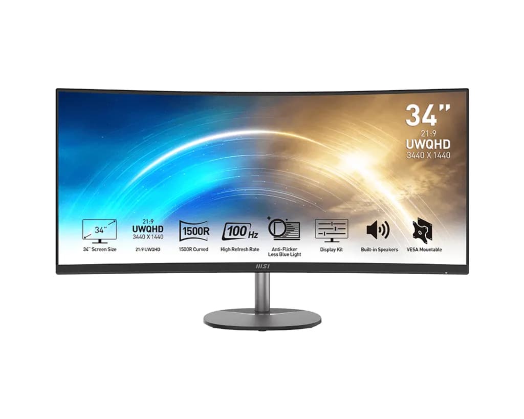 MSI PRO MP341CQDE 34" UWQHD, VA, HDR -kaareva näyttö