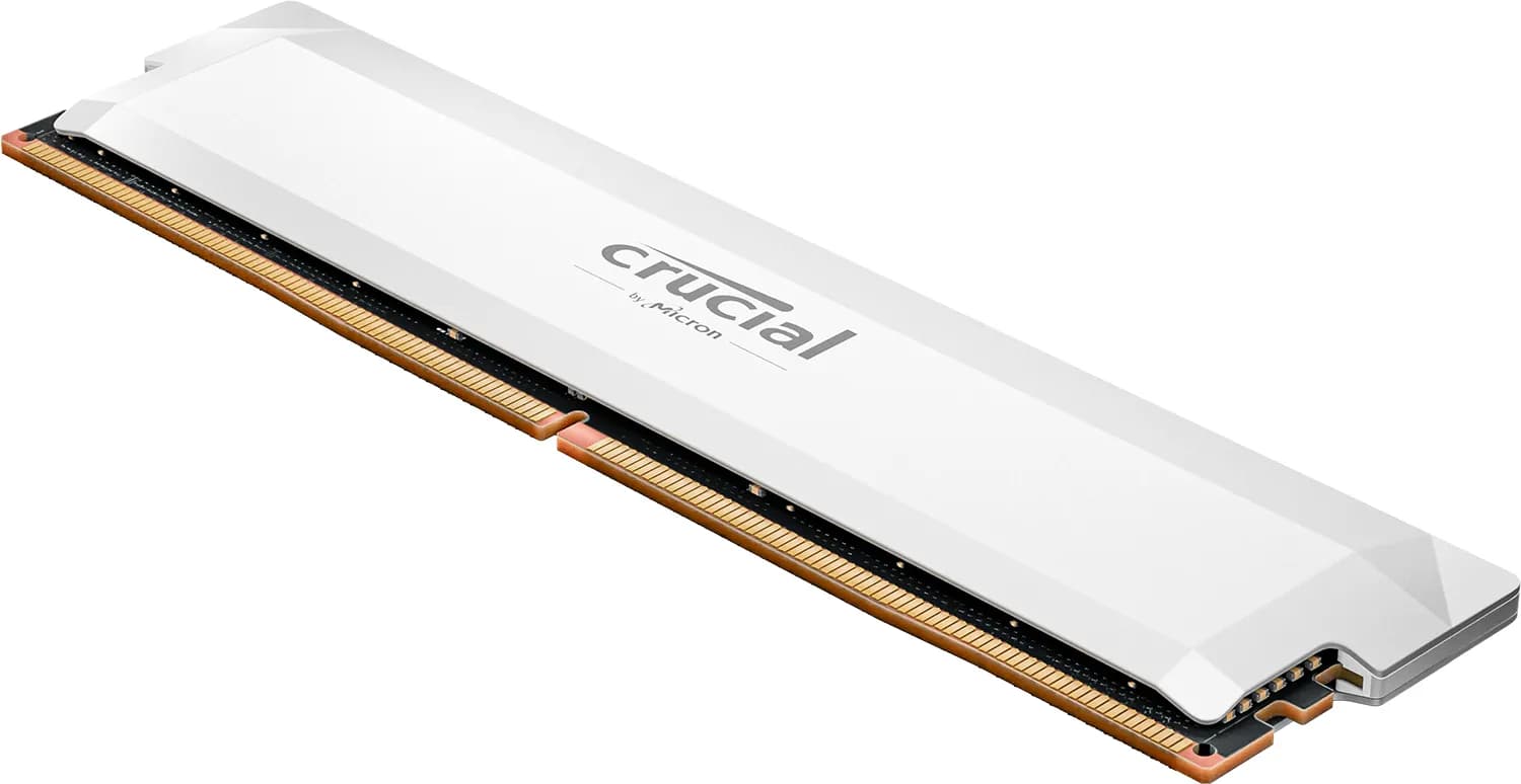 Crucial Pro OC 16 Gt (1 x 16 Gt) DDR5 6400 MHz, CL38 -muisti, valkoinen (EXPO/XMP)