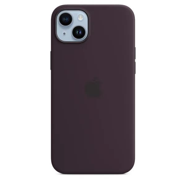 Apple iPhone 14 Plus, MagSafe -silikonikuori, Mustaherukka