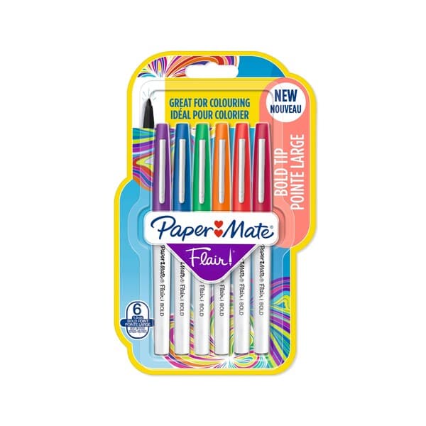Papermate Flair Bold 6-Blister Ass.colors