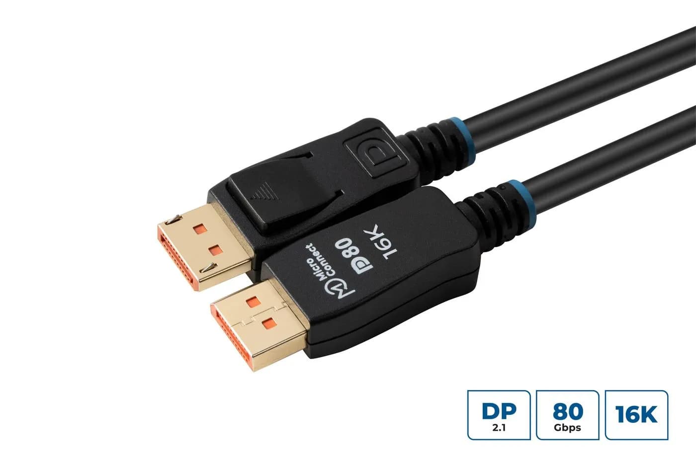 MicroConnect DisplayPort 2.1 -kaapeli, 0,5 m, musta