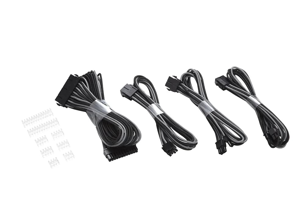 Phanteks Extension Cable Combo Pack_24P/8P/8V/8V. 500mm Length. Black/Grey