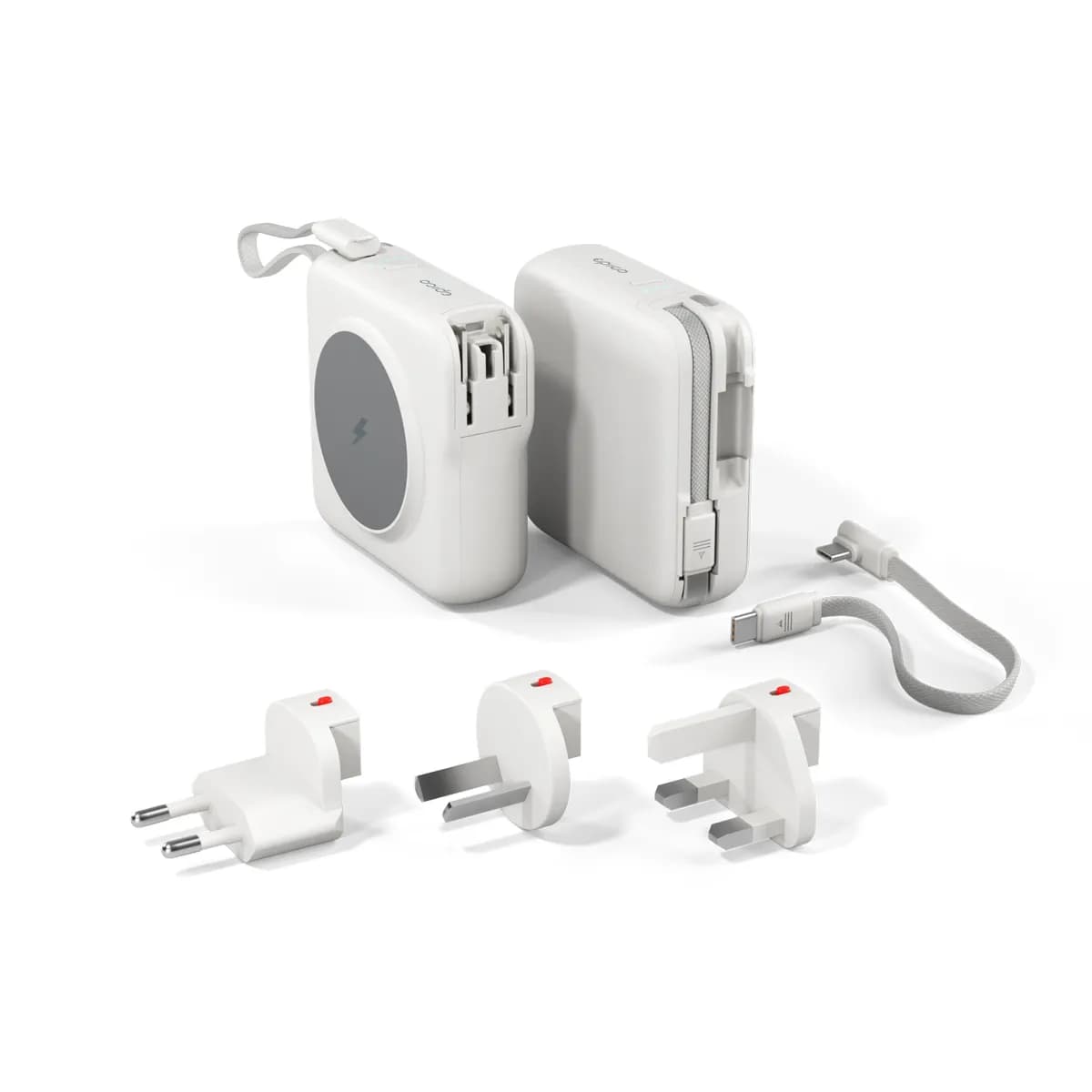 Epico Travel UltraPack 3in1 10 000mAh Power Bank and Wall Charger ET50 Plugs for EU, UK, AU  &  US, White