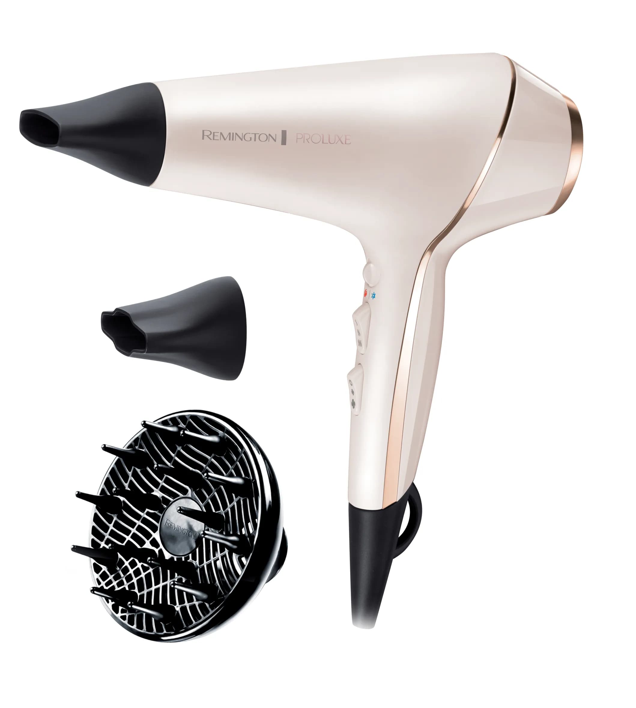 Remington PROluxe AC9140, 2400 W -hiustenkuivaaja, Pearlescent white with rose gold accents