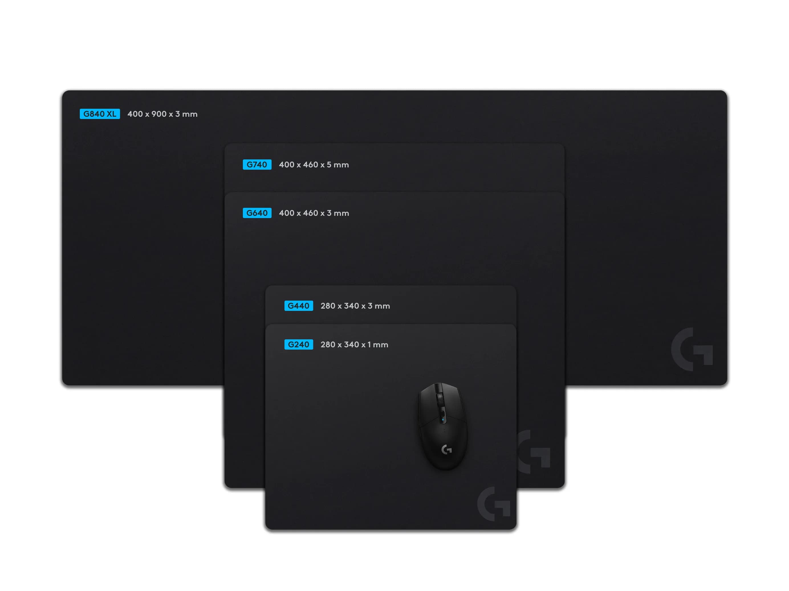 Logitech G240 Cloth -pelihiirimatto, 280x340 mm, musta