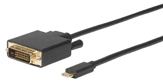 MicroConnect USB-C – DVI-D -kaapeli, 1,8 m, musta