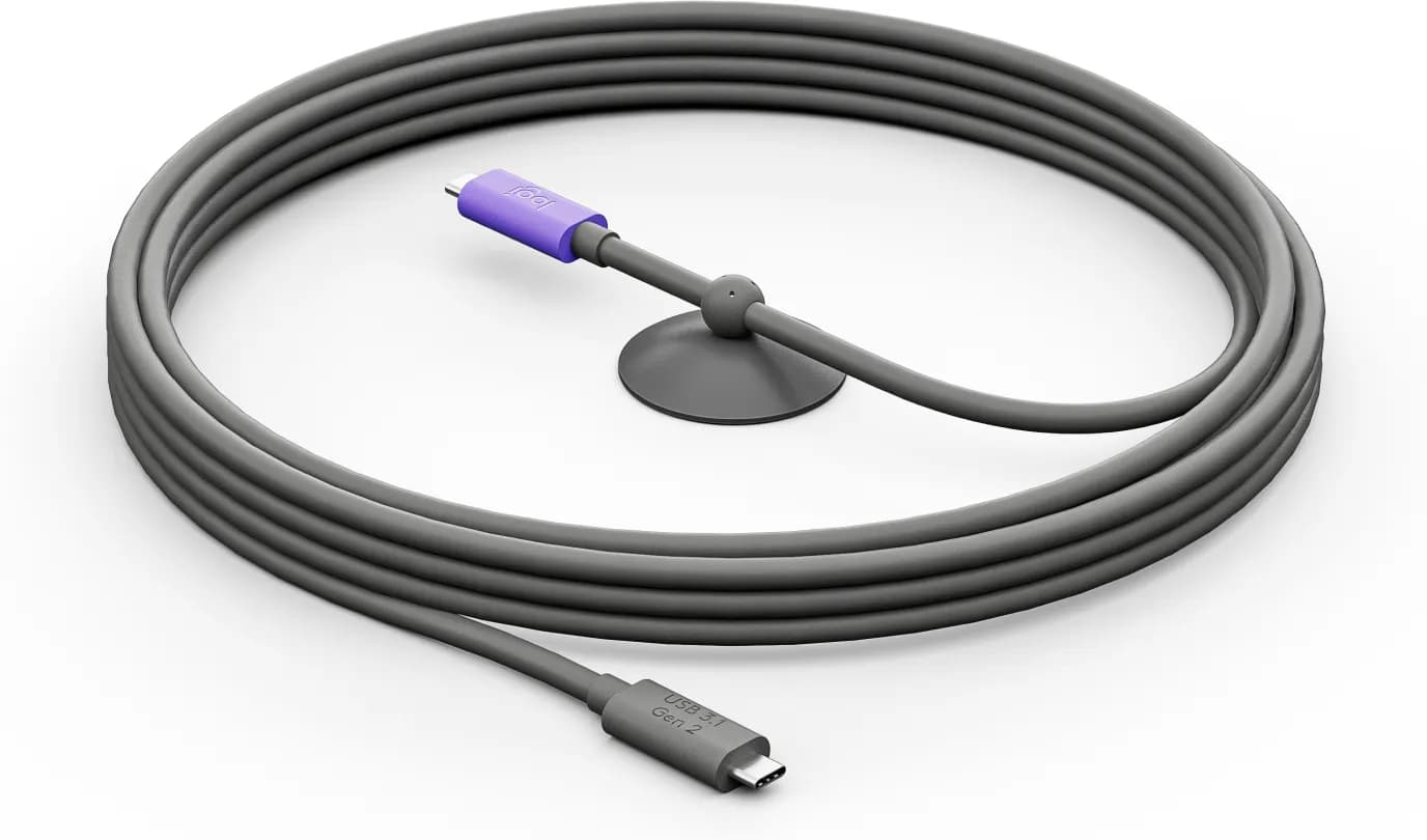 Logitech Active USB-C -kaapeli, 5 m, grafiitti, violetti