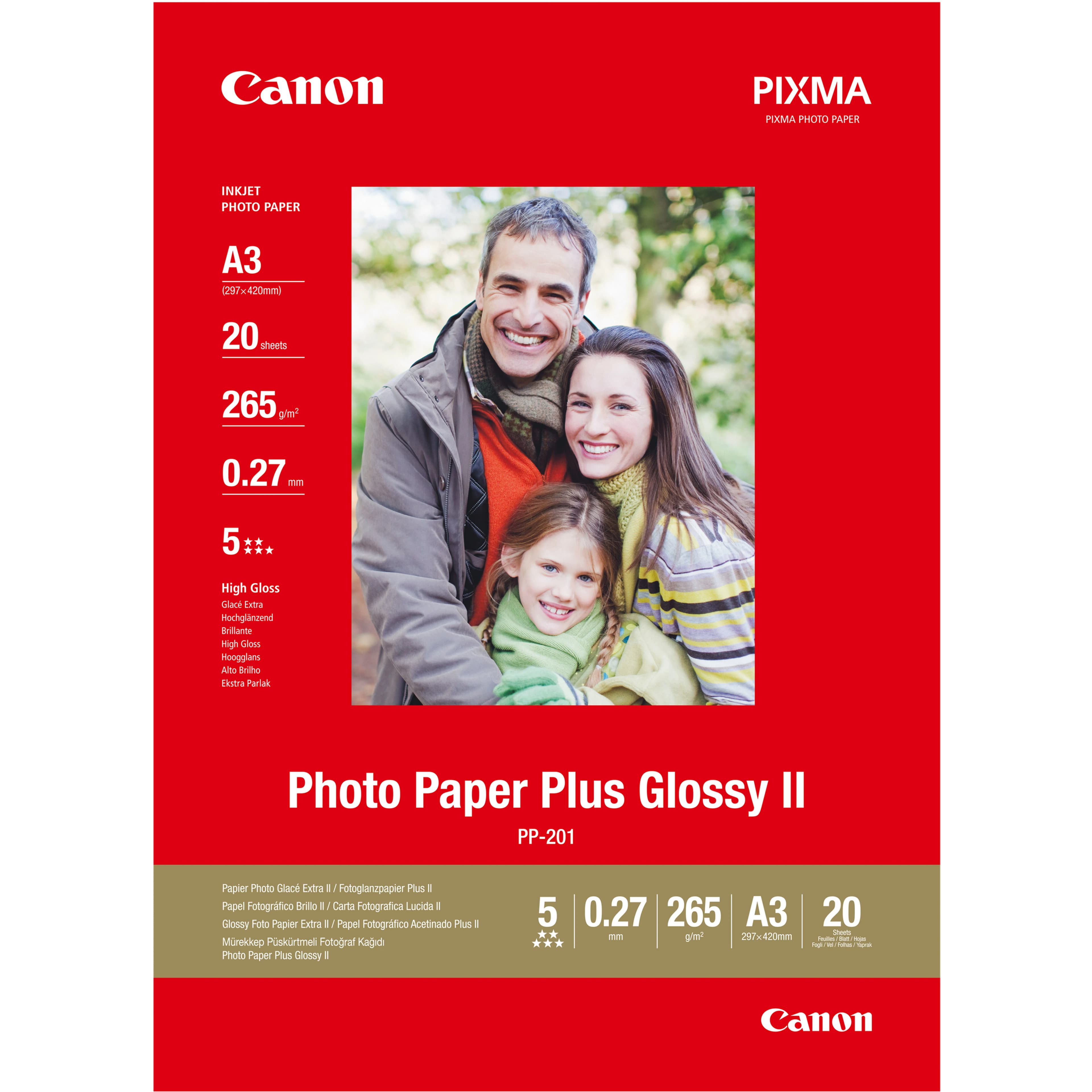 CANON PP-201 Photopaper A3 20Sheets glossy