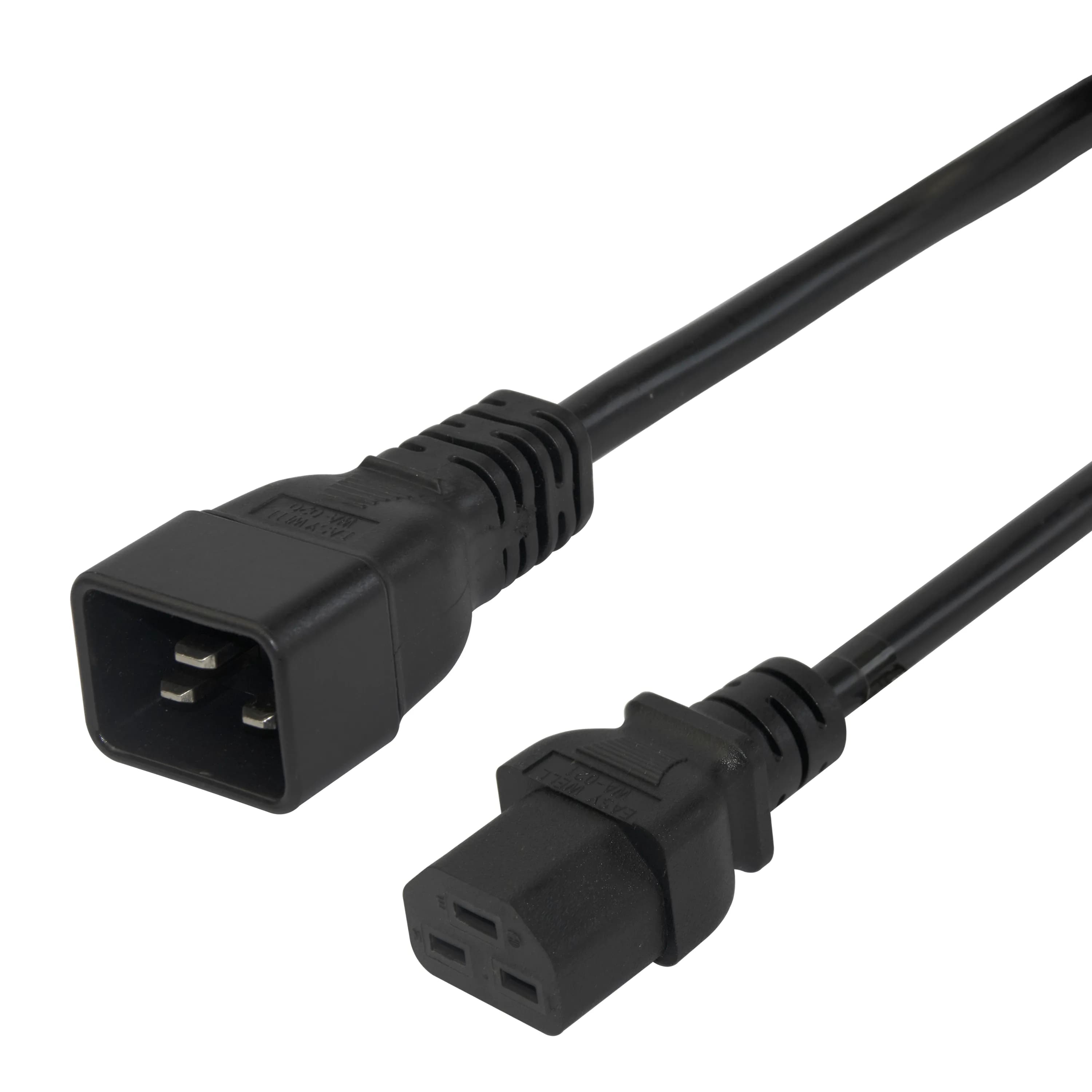 Deltaco IEC C20 - IEC C21 Hightemp -virtakaapeli, Musta