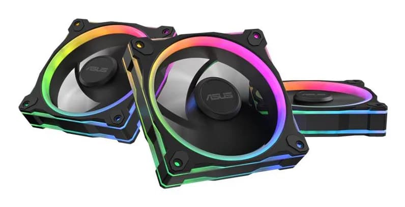 ASUS PRIME MR120 Reverse PWM ARGB -tuuletinsarja, liukulaakeri, 120 mm, 3 kpl, musta