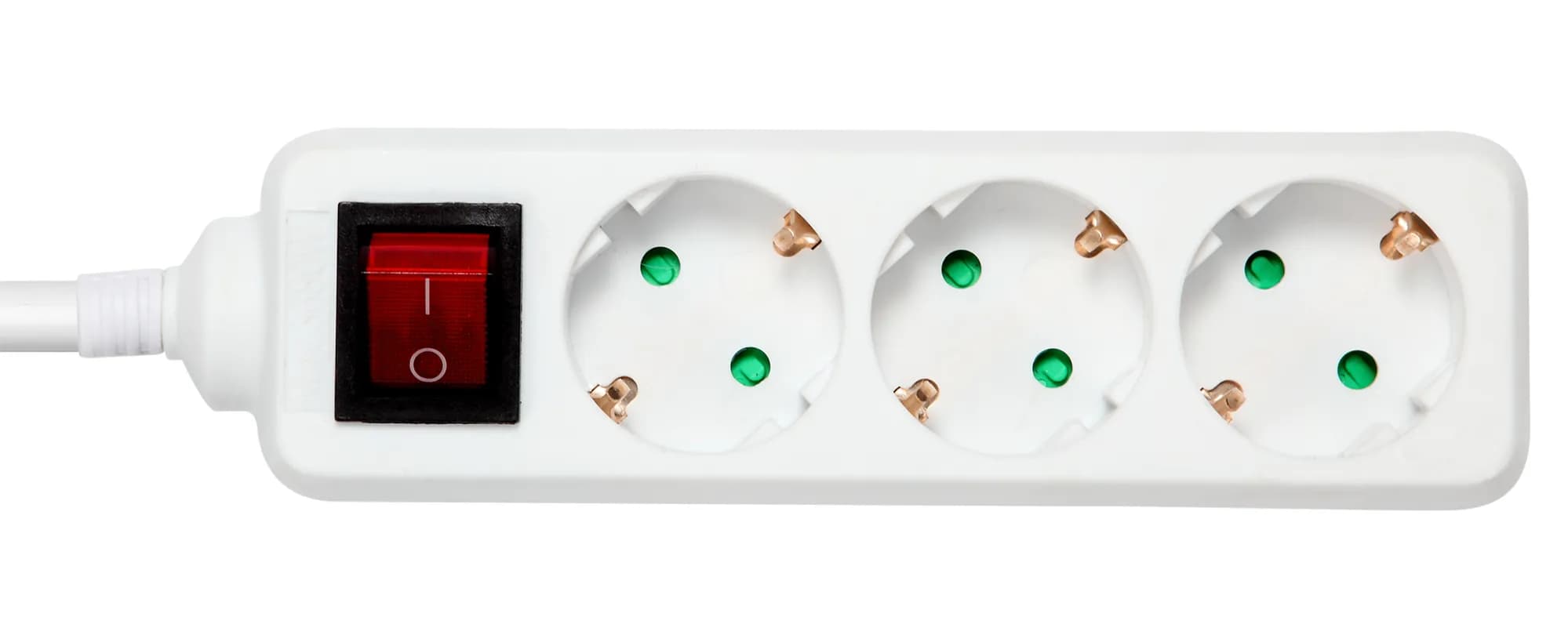 Deltaco pistorasia 3xCEE 7/3 1xCEE 7/7, jatkojohto kytkimellä 3m, valkoinen