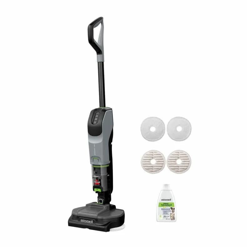 BISSELL SpinWave + Vac Pet Pro -märkä-kuivavarsi-imuri 0.4 L, pölypussi, musta, harmaa