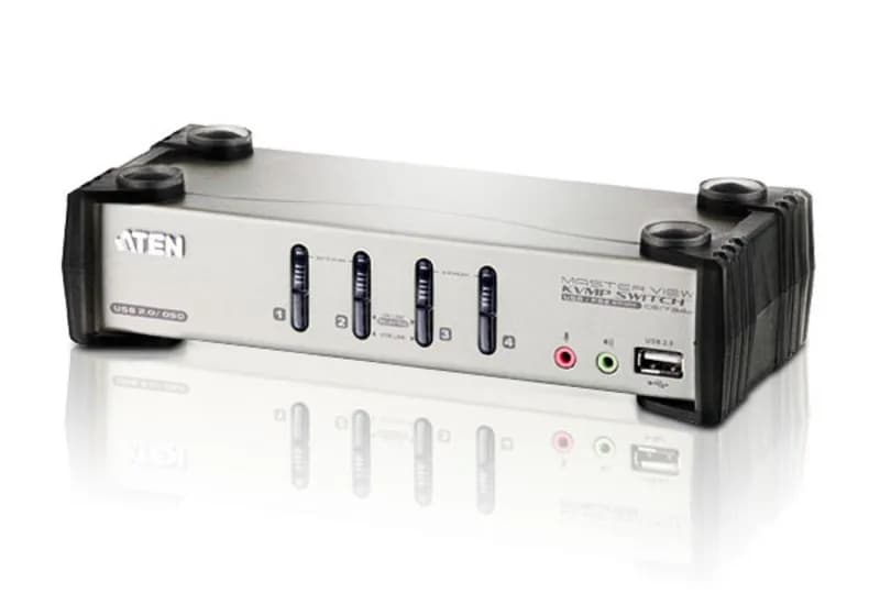 ATEN KVM-switch, 1 konsol styr 4 datorer, USB, 2 extra USB-portar, OSD