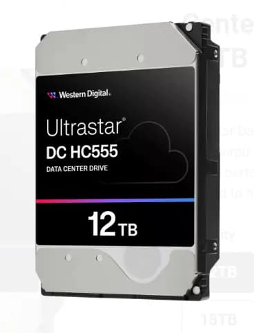 WD Ultrastar DC HC555 3.5" 12 Tt, 7200 RPM, 512 MB, 550 WRL, SATA III -kovalevy (yrityskäyttöön)