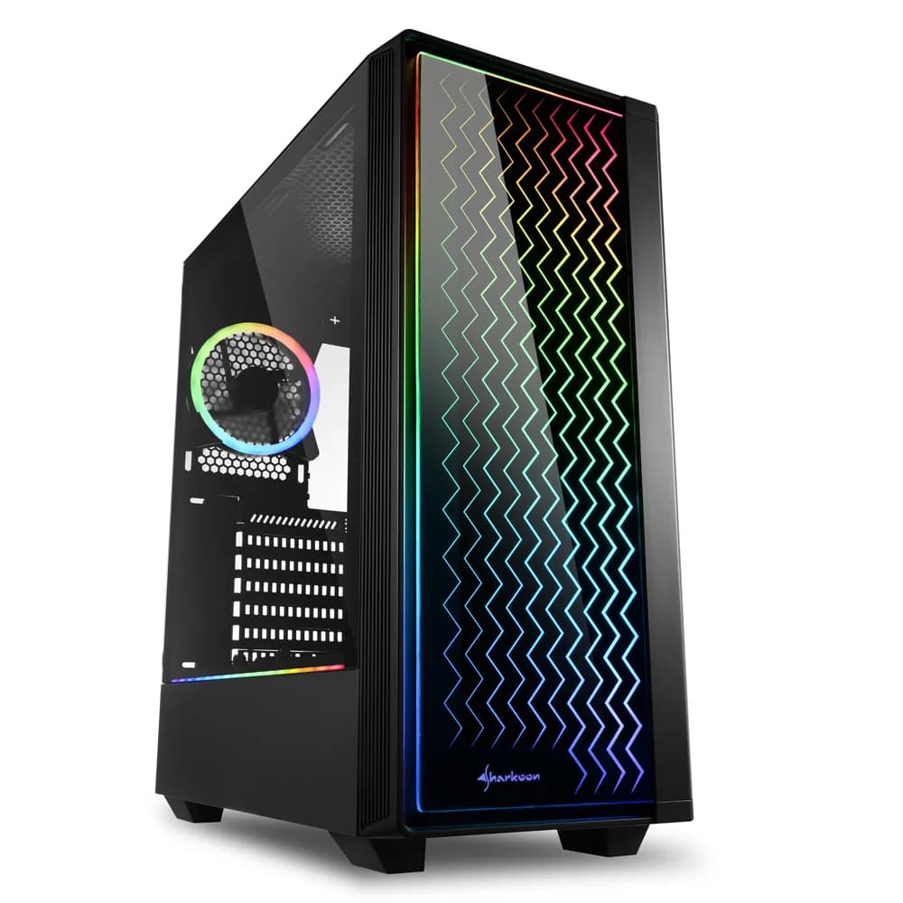 Sharkoon RGB LIT 200 -miditornikotelo ikkunalla, musta